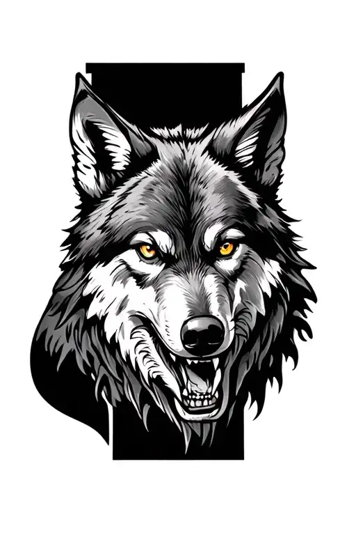 growling wolf tattoo on back of hand tattoo design idea