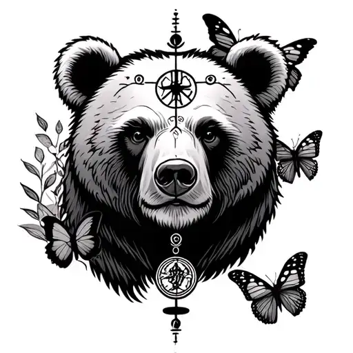 peace signs, chakras, nostalgic, butterflies Grateful Dead bear tattoo design idea