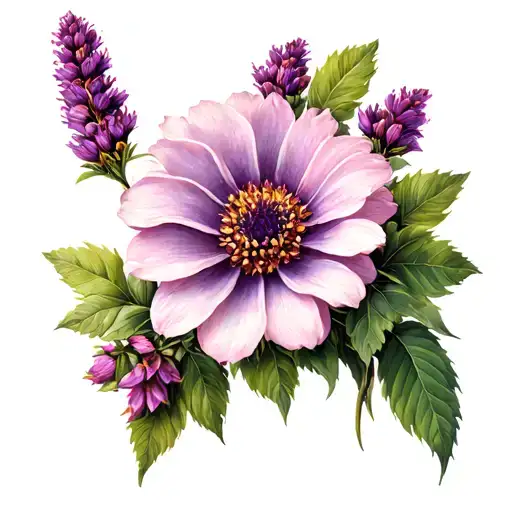 Heather flower tattoo design idea