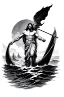 moses parting the red sea tattoo design idea