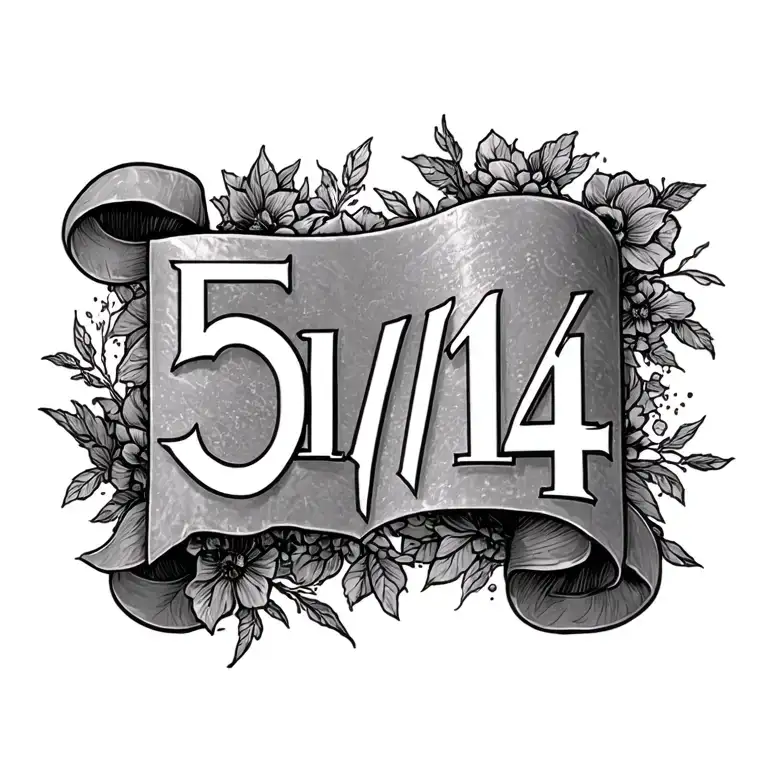 the date 5/10/14 in roman numerals tattoo design idea