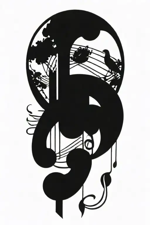 Incorporate a quill pen, book and musical notes intertwined with hindu tattoo design idea