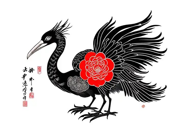 crane tattoo design idea