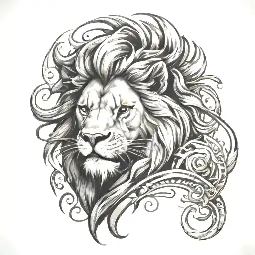 man lion arena tattoo design idea