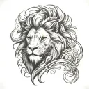 man lion arena tattoo design idea