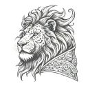 man lion arena tattoo design idea
