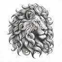 man lion arena tattoo design idea