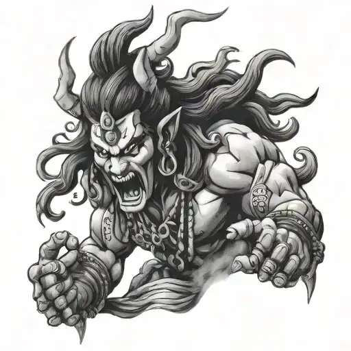 Angry Mahakal About to Destroy Evil tattoo design idea