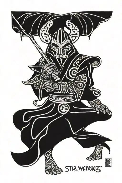 star wars, villain, tribal pattern tattoo design idea