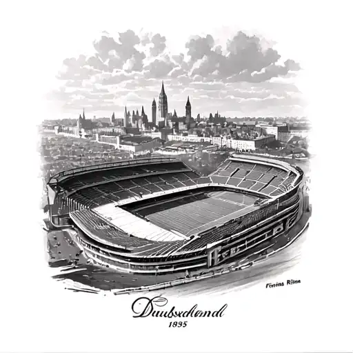 Fortuna Düsseldorf,1895,, Düsseldorf Skyline, Stadium, The Power on the Rhine tattoo design idea