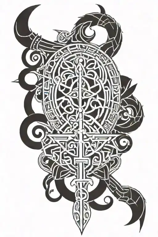 Viking Norse symbols, and geometric design incorporating tattoo design idea