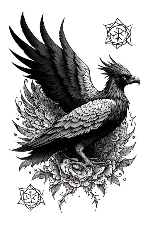 sobriety date into a phoenix tattoo design idea