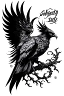 sobriety date into a phoenix tattoo design idea