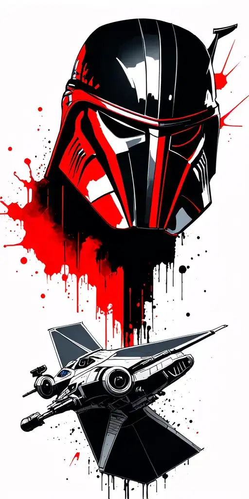 star wars, tie fighter, Darth vadar, Mandalorian, stormtrooper mask tattoo design idea