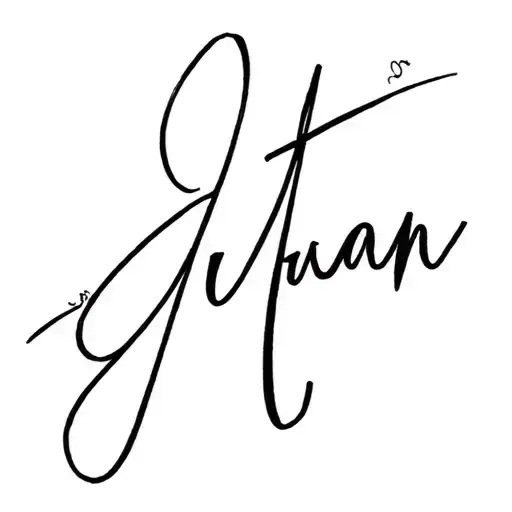 Juan F. Garza name written tattoo design idea