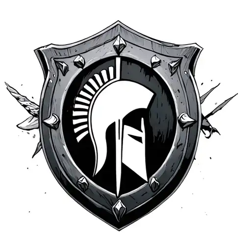 fortune favors the bold with spartan shield tattoo design idea