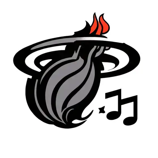Miami Heat Logo, Jersey number 3, hip hop music themed tattoo tattoo design idea