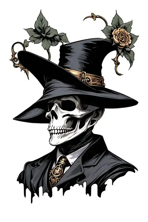 steampunk plague doctor tattoo design idea