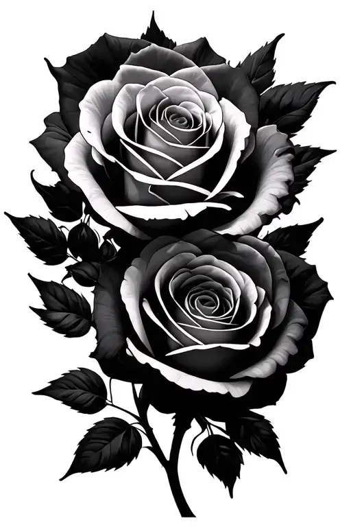 roses with 18 tattoo design idea