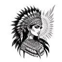 Aztec Princess tattoo design idea