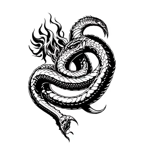 Thor fighting Midgard serpent  tattoo design idea