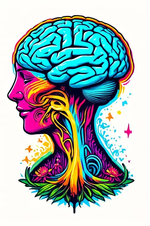 Neurodiversity Brain Growing Development Autism ADHD Resilience tattoo design idea