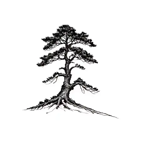 Lebanese cedar tree tattoo design idea