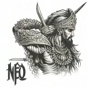 rajput warrior written something tattoo design idea