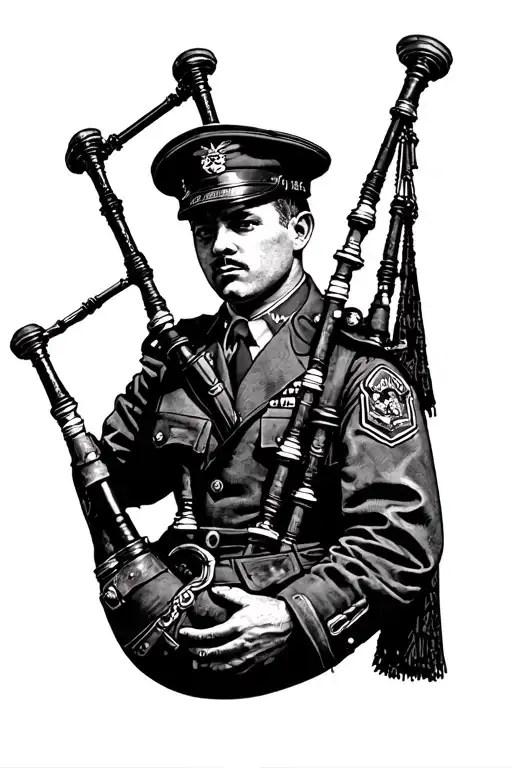 bagpipes united states air force tattoo design idea