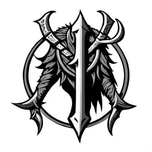 viking god tyr Nordic God symbol tattoo design idea