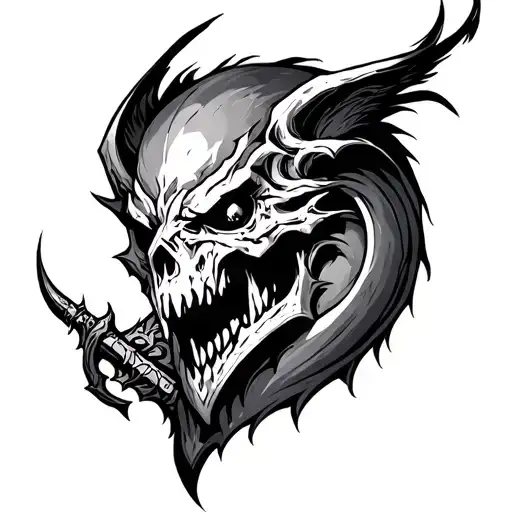 fantasy dungeons and dragons tattoo design idea