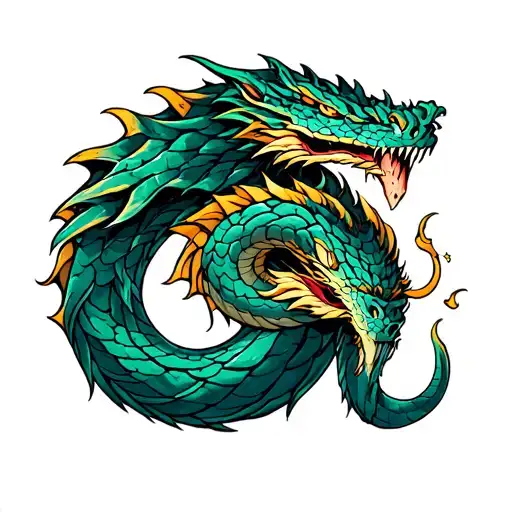 Jormungandr wrapped tattoo design idea