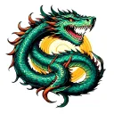 Jormungandr wrapped tattoo design idea