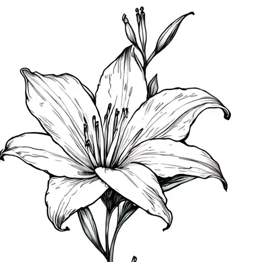 lily flower intertwined tattoo design idea