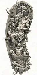 gustave dore lucifer eating sinners heaven tattoo design idea