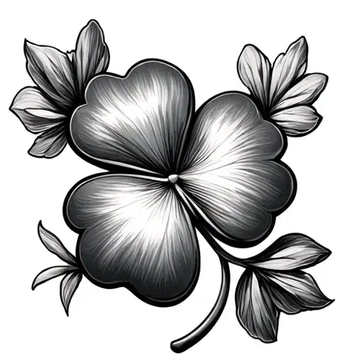 A five leaf Clover with Odradek Terrain Scanner tattoo design idea
