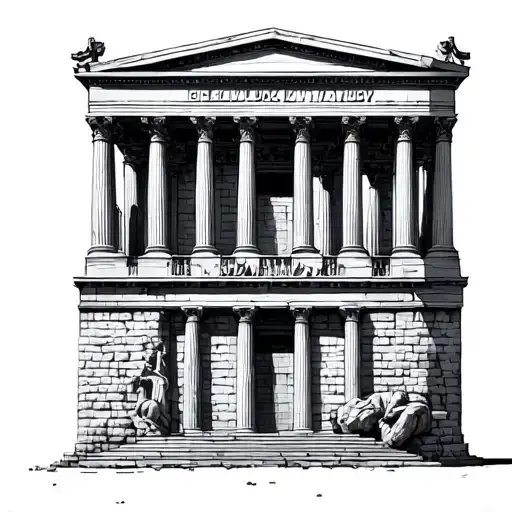 Greek Building tattoo design idea