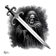 biblical sword tattoo design idea