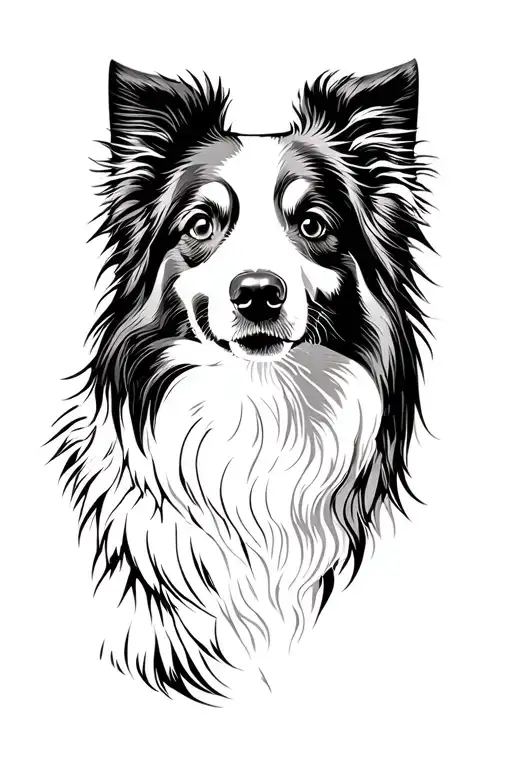 border collie tattoo design idea