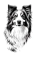 border collie tattoo design idea