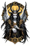arcangel uriel with capricorn zodiac sign tattoo design idea