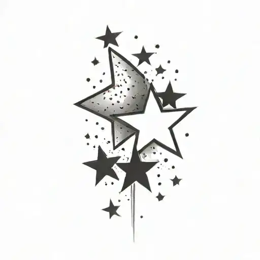 Filler Stars and Dots tattoo design idea