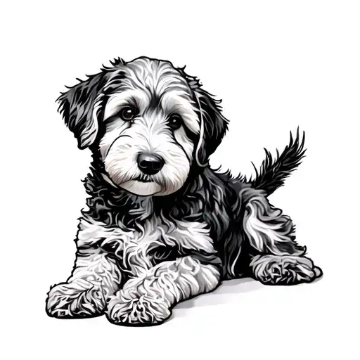 Goldendoodle tattoo design idea