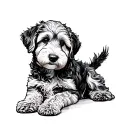 Goldendoodle tattoo design idea
