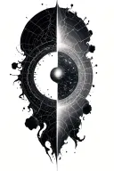 Pulsar map (centered on deltoid) with the vertical line extending down the arm ending at the elbow tattoo design idea