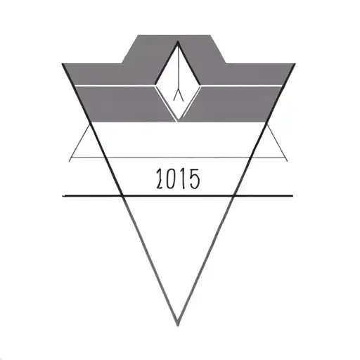 geometric triangles with memorable date tattoo design idea