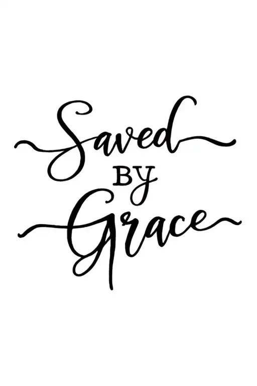 saved by grace tattoo design idea