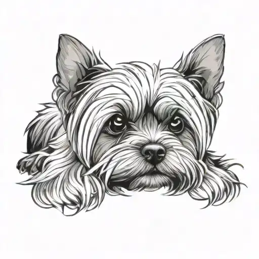 yorkshire terrier dog tattoo design idea