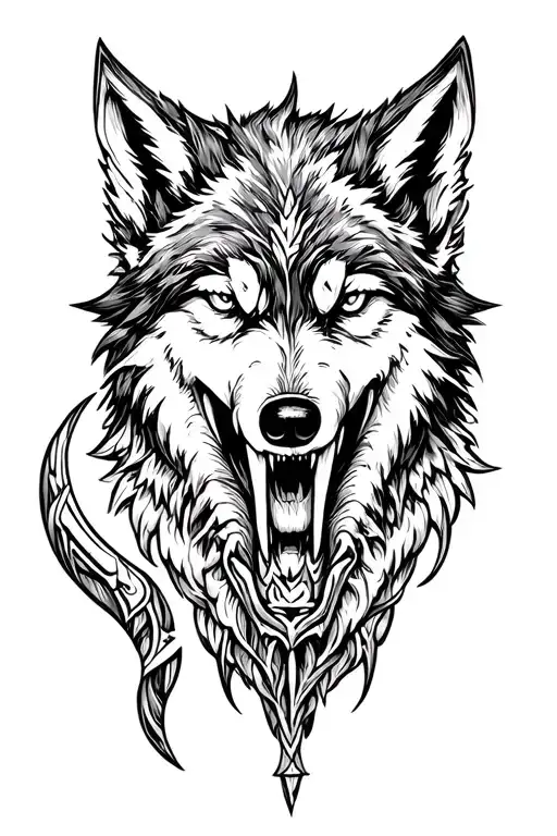 wolf teeth norse mythology tattoo tattoo design idea