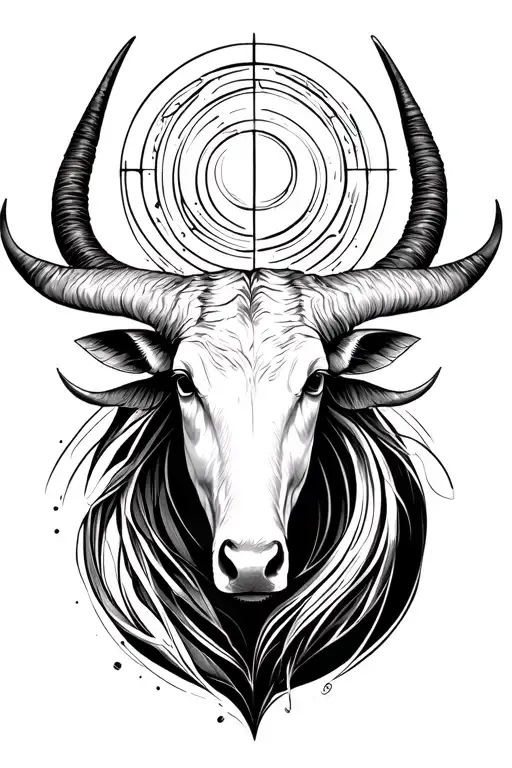 Taurus Virgo symbol incorporated tattoo design idea